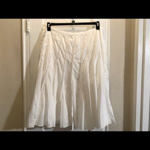 White A-line flare skirt
